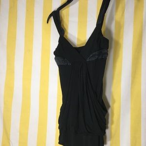 Black Thick Strap Blouse